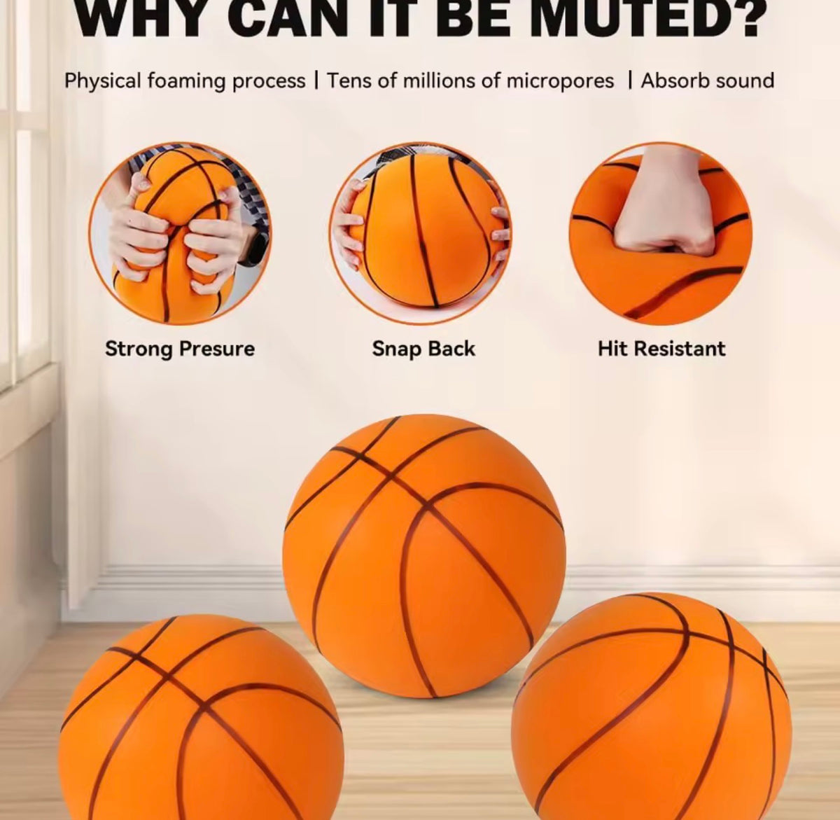 QuietHoops™ Indoor Training Basketball